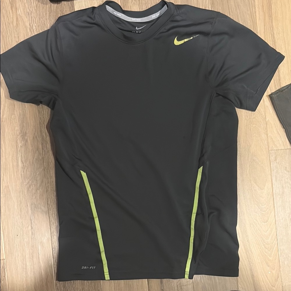 Nike Black Performance Tee with Lime Highlights